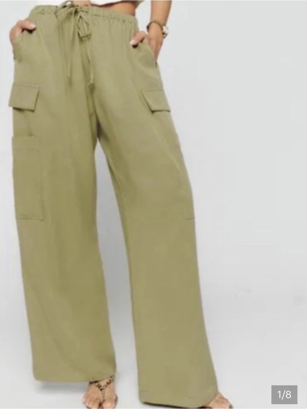 Reformation Ethan Twill Cargo pant Olive